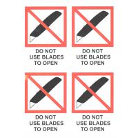 Наклейки ассорти "Do not use blades to open" не вскрывать ножом  20шт/уп