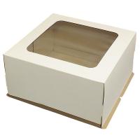  Коробка для торта,белая с прозрачным окном 40*40*20 (см)