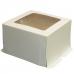 Коробка для торта, с окошком, из белого микрогофрокартона 30*30*19 (см)