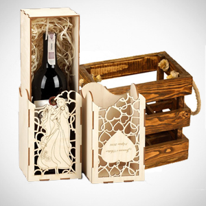 Персонализированная деревянная коробка для бутылок вина из дерева на 6 бутылок